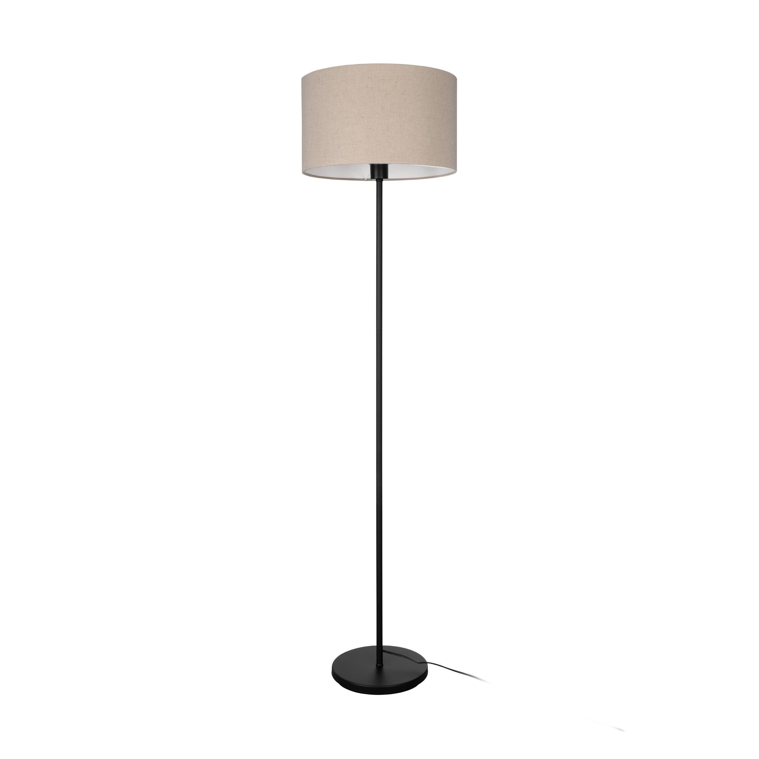 EGLO vloerlamp Feniglia - e27 - 151 cm - beige/zwart - linnen