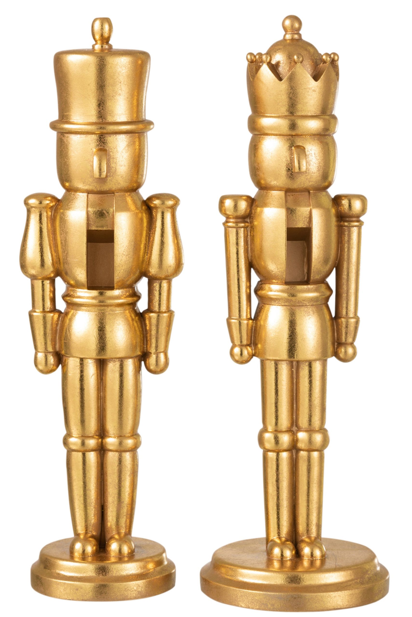 J-Line figuur Notenkraker - polyresin - goud - large - 2 stuks
