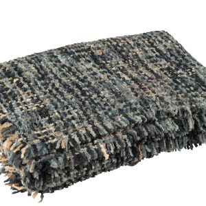 J-Line plaid Tweed – katoen – blauw/wit – 180 x 130 cm J-Line plaid Tweed – katoen – blauw/wit – 180 x 130 cm