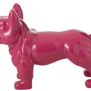 J-Line decoratie Bulldog – hout – roze