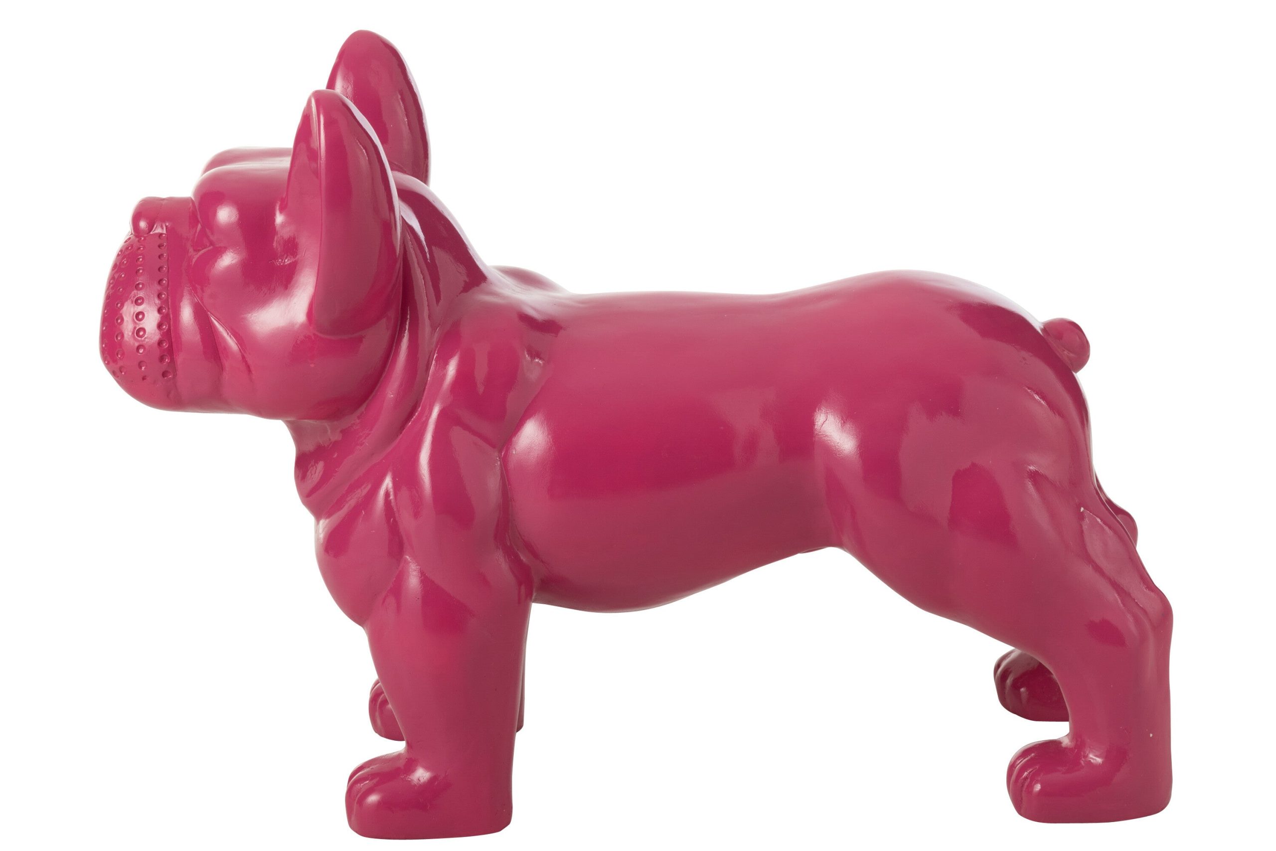 J-Line decoratie Bulldog - hout - roze