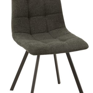 J-Line stoel Babette – textiel/metaal – donkergrijs – 2 stuks