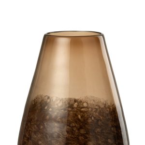 J-Line vaas Kegel – glas – donkerbruin – large – Ø 21.5 cm