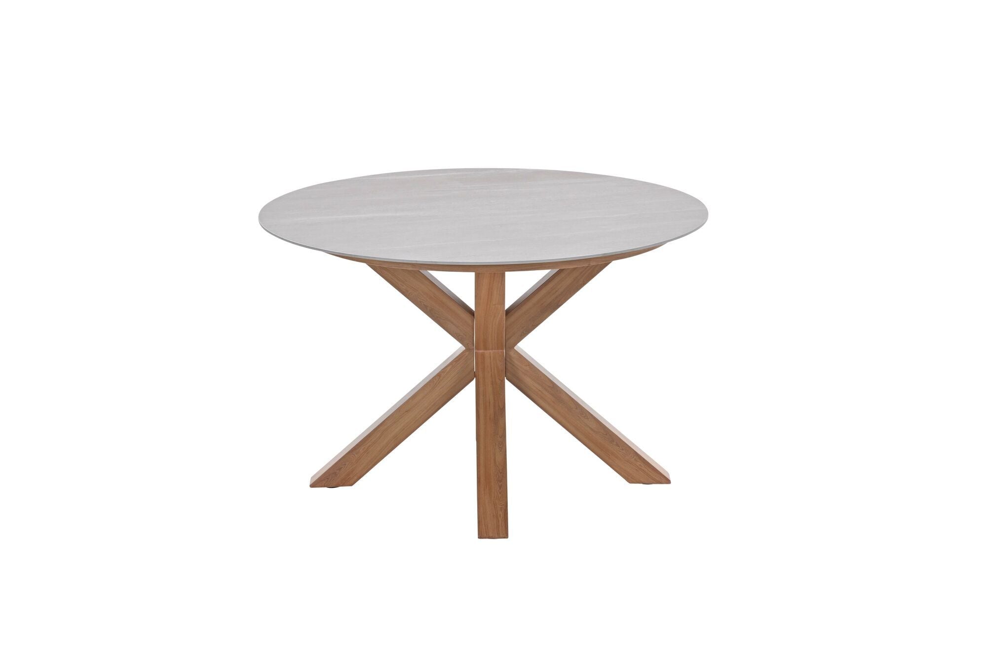 Lowland tafel - Ø120 cm - light teaklook - Centostone Napoli sand