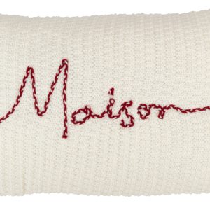J-Line kussen Maison – polyester/acryl – rood/wit