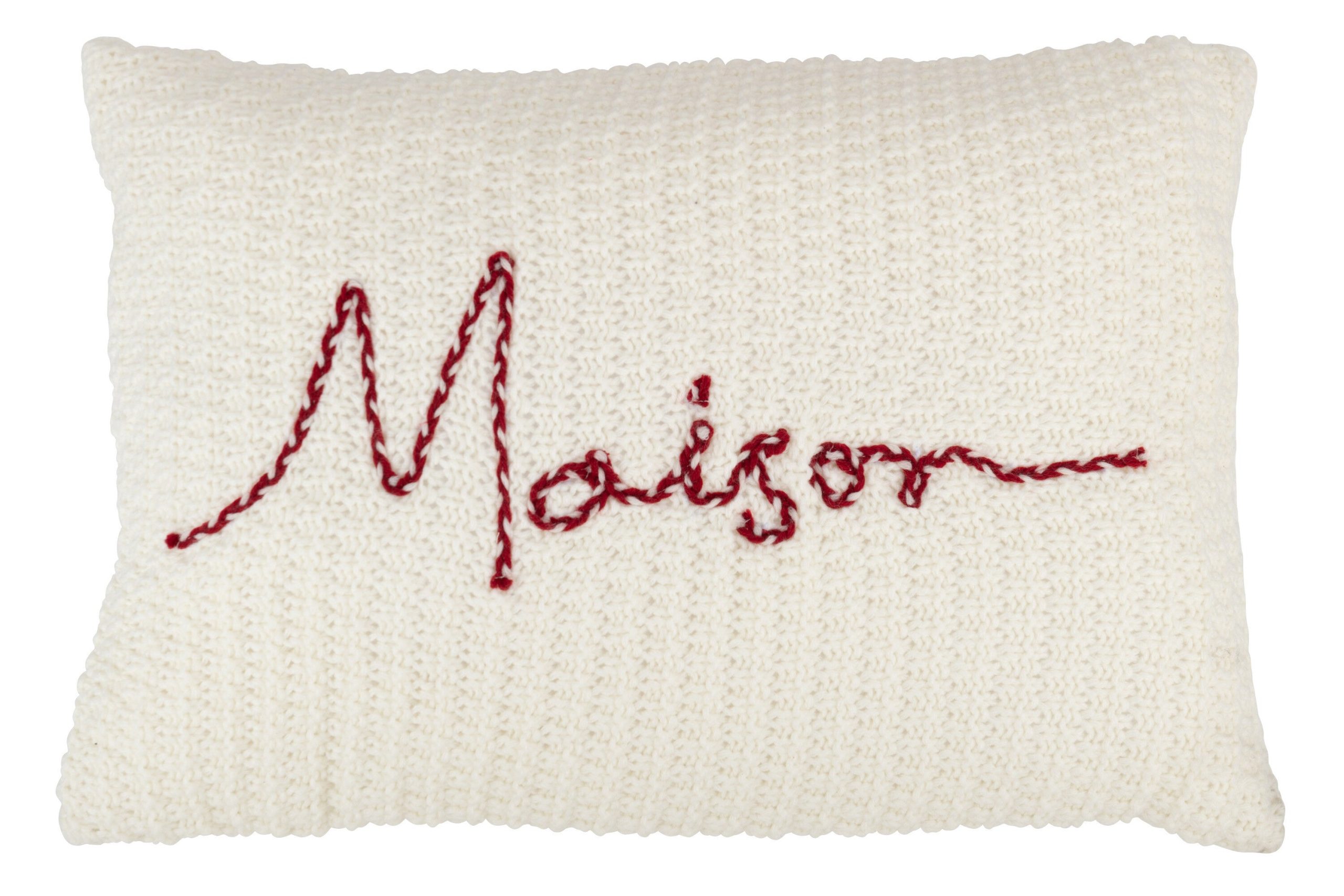 J-Line kussen Maison - polyester/acryl - rood/wit