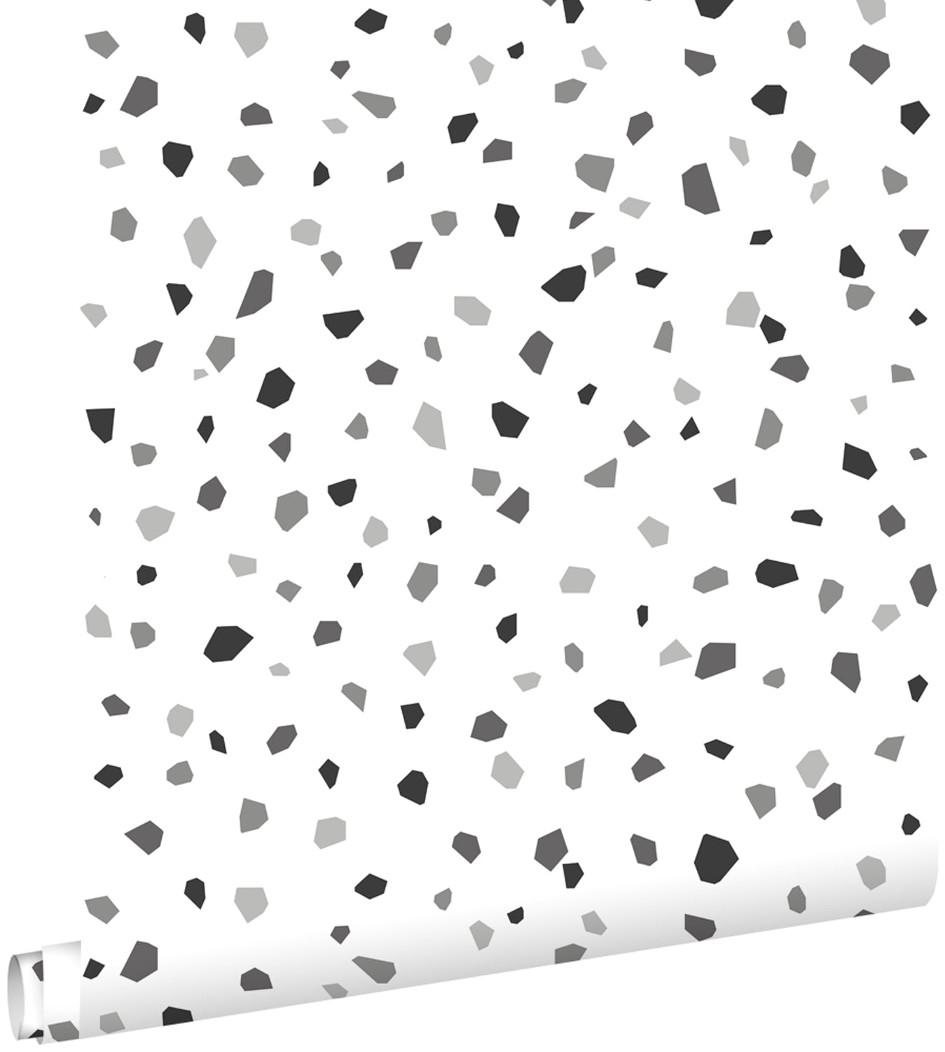 ESTAhome behang terrazzo zwart, wit en grijs - 53 cm x 10.05 m - 13903