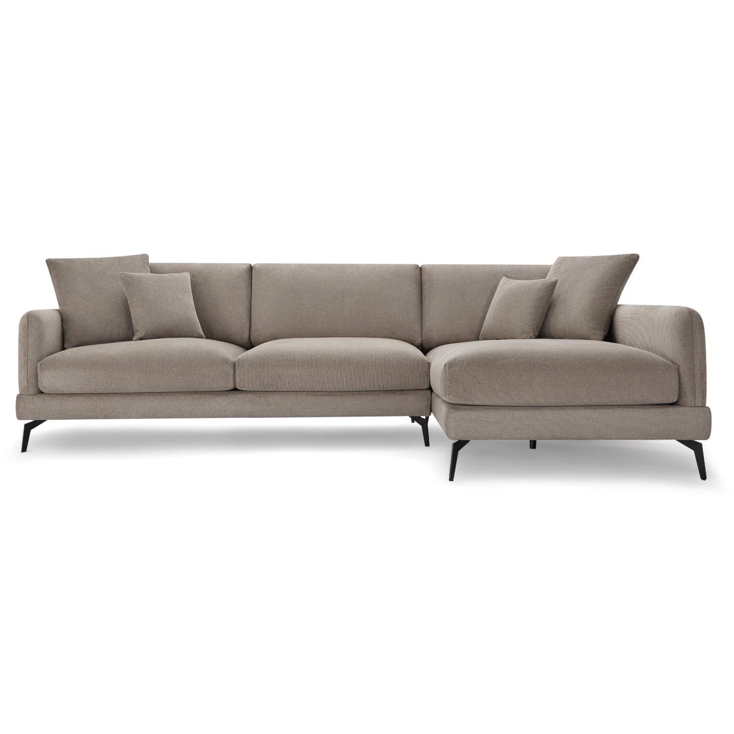 Furnhouse chaise longue bank rechts Maggie - Taupe - Stof - 95x290x90