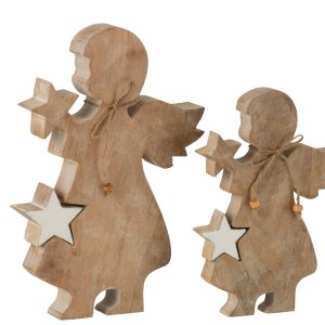 J-Line figuur Engel Ster Mango – hout – wit – large J-Line figuur Engel Ster Mango – hout – wit – large