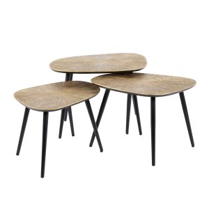 Giga Meubel Salontafel Ray Metal – Brons Metaal – Set van 3