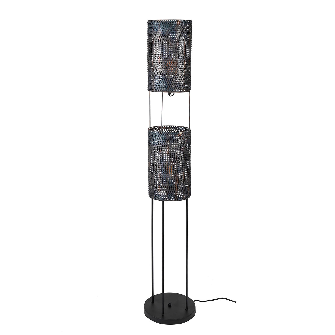 Giga Meubel Vloerlamp Armor Tube - Zwart Metaal - 2-Lichts - 28x28x150