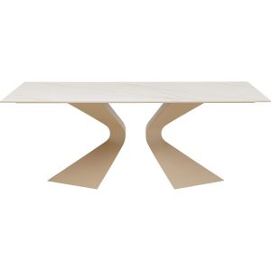 Kare Design Eettafel Gloria 200x100cm beige keramiek wit Kare Design Eettafel Gloria 200x100cm beige keramiek wit