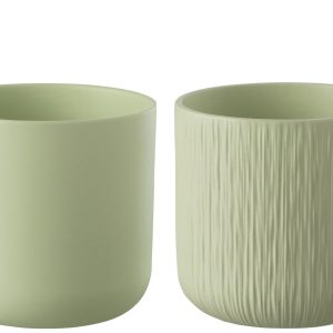 J-Line bloempot Gen – keramiek – pistache – XXL – 2 stuks – Ø 26.5 cm J-Line bloempot Gen – keramiek – pistache – XXL – 2 stuks – Ø 26.5 cm