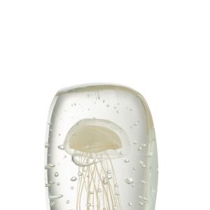 J-Line presse-papier Calypso Vierhoek – glas – transparant/beige – sma