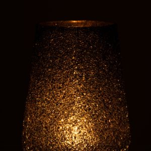 J-Line windlicht Glitter – glas – donkergroen – large