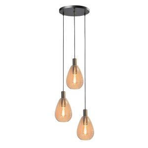 Freelight hanglamp Dorato – 3 lichts – 35 x 150 cm – zwart goud Freelight hanglamp Dorato – 3 lichts – 35 x 150 cm – zwart goud