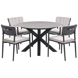 Garden Impressions tuinset Dane – Duuk – donker grijs – Ø120 cm – 5-de