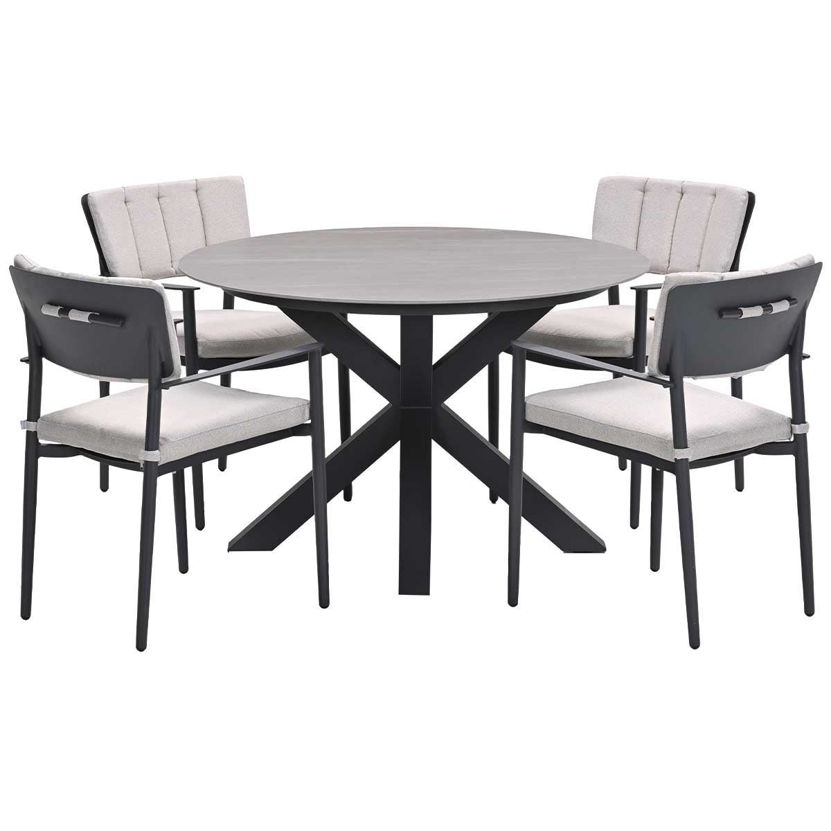 Garden Impressions tuinset Dane - Duuk - donker grijs - Ø120 cm - 5-de