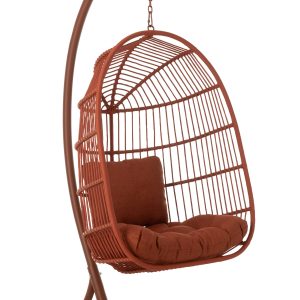 J-Line hangstoel Egga – metaal/koord – rood J-Line hangstoel Egga – metaal/koord – rood