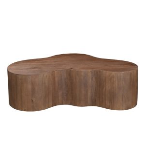 Giga Meubel Salontafel Moos – Organisch – Donkerbruin – 129cm