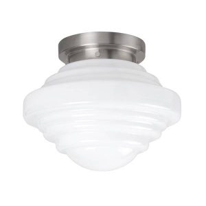 Highlight plafondlamp Deco – 1 lichts – 24.5 x 21 cm – mat-chroom wit