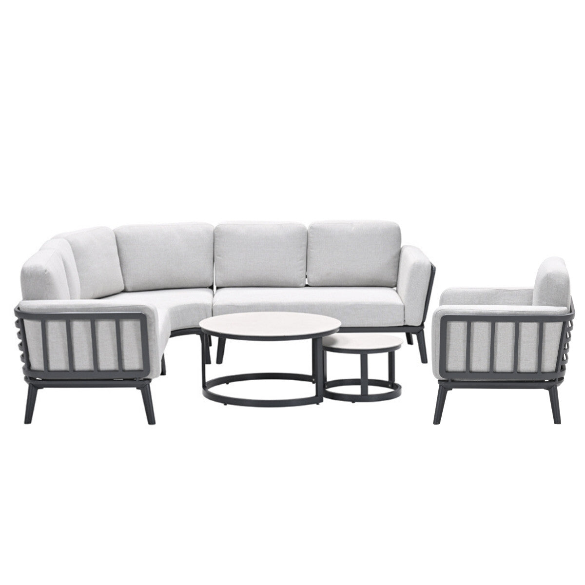 Garden Impressions loungeset Sentosa 6-delig hoekopstelling – donker g