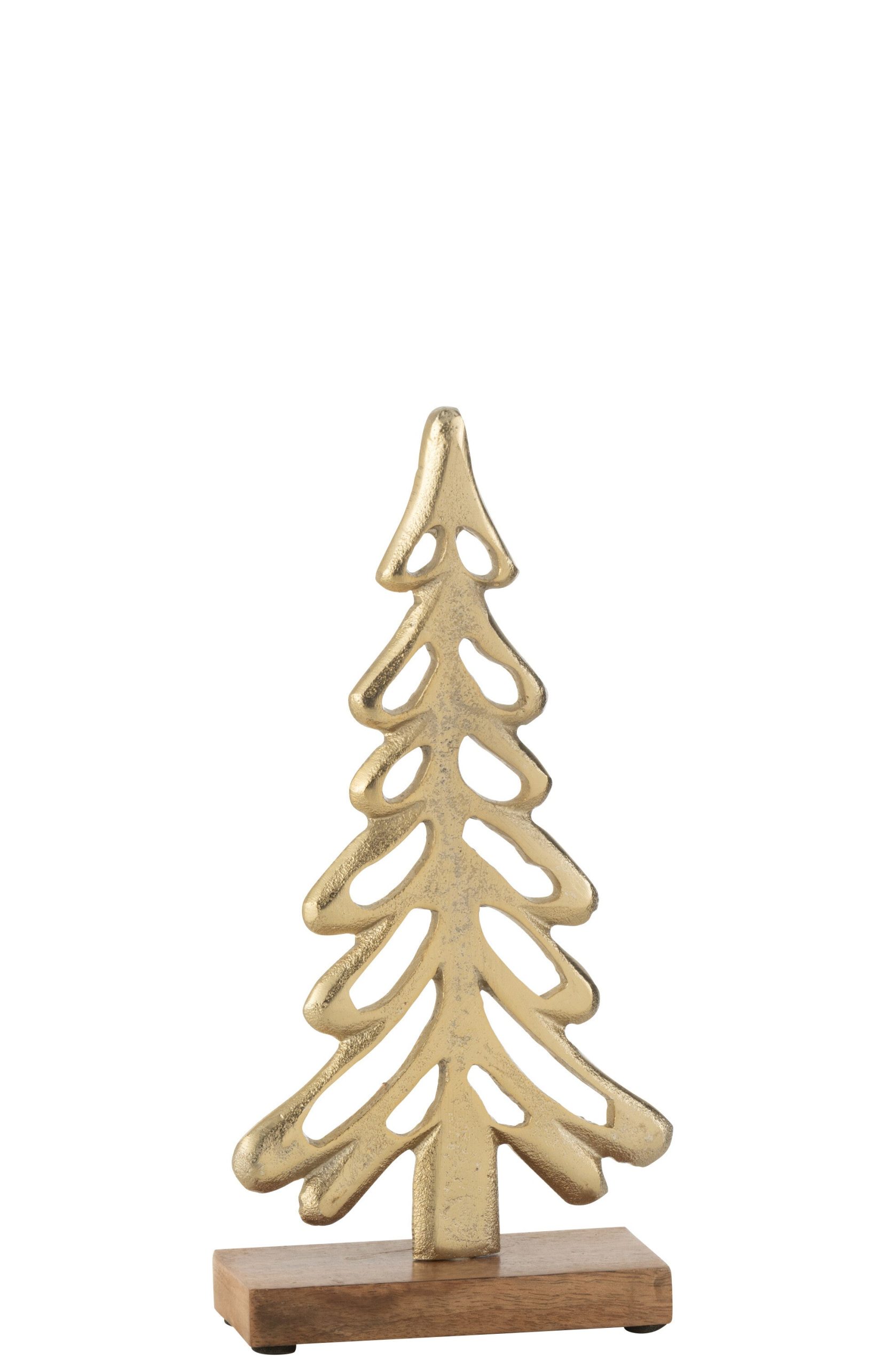 J-Line decoratie boom Op Voet - aluminium/hout - goud - large