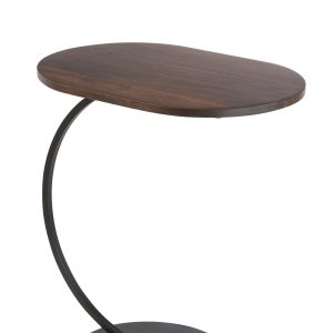 J-Line bijzettafel Swoosh – ijzer/hout – bruin/zwart