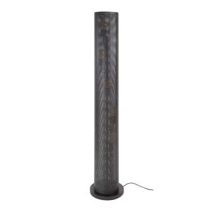 Giga Meubel Vloerlamp Koker Mesh – Zwart Metaal – 5-Lichts – 28x28x149