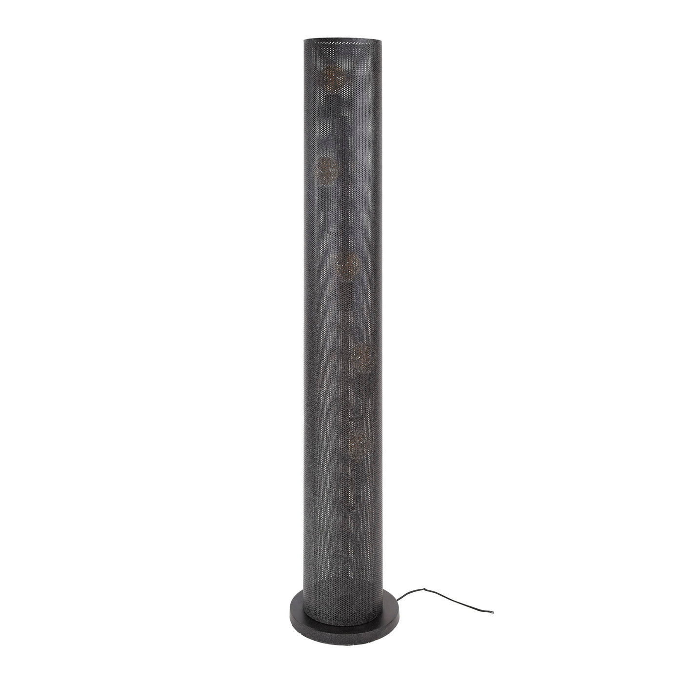 Giga Meubel Vloerlamp Koker Mesh - Zwart Metaal - 5-Lichts - 28x28x149