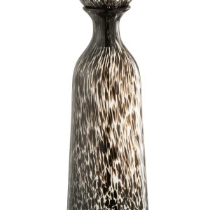 J-Line decoratie Fles + Stop Stip Hoog – glas – zwart – large