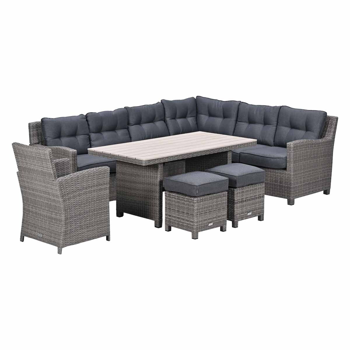 Garden Impressionslounge dining set Jaru 6-delig rechts - light teak v