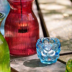 J-Line theelichthouder Lopa – glas – mix – 6 stuks