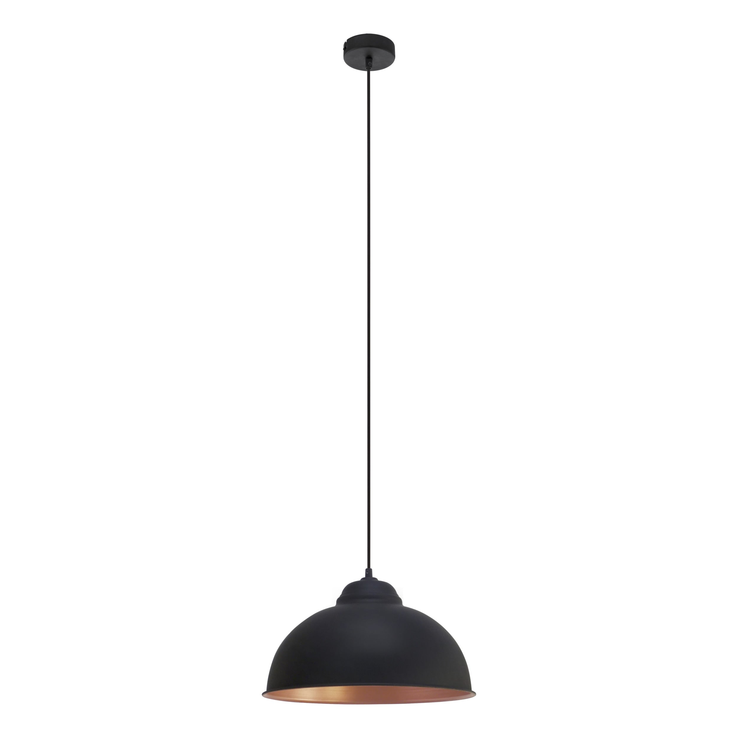 EGLO hanglamp Truro 2 - 1 lichts - ø370mm. - zwart, koper
