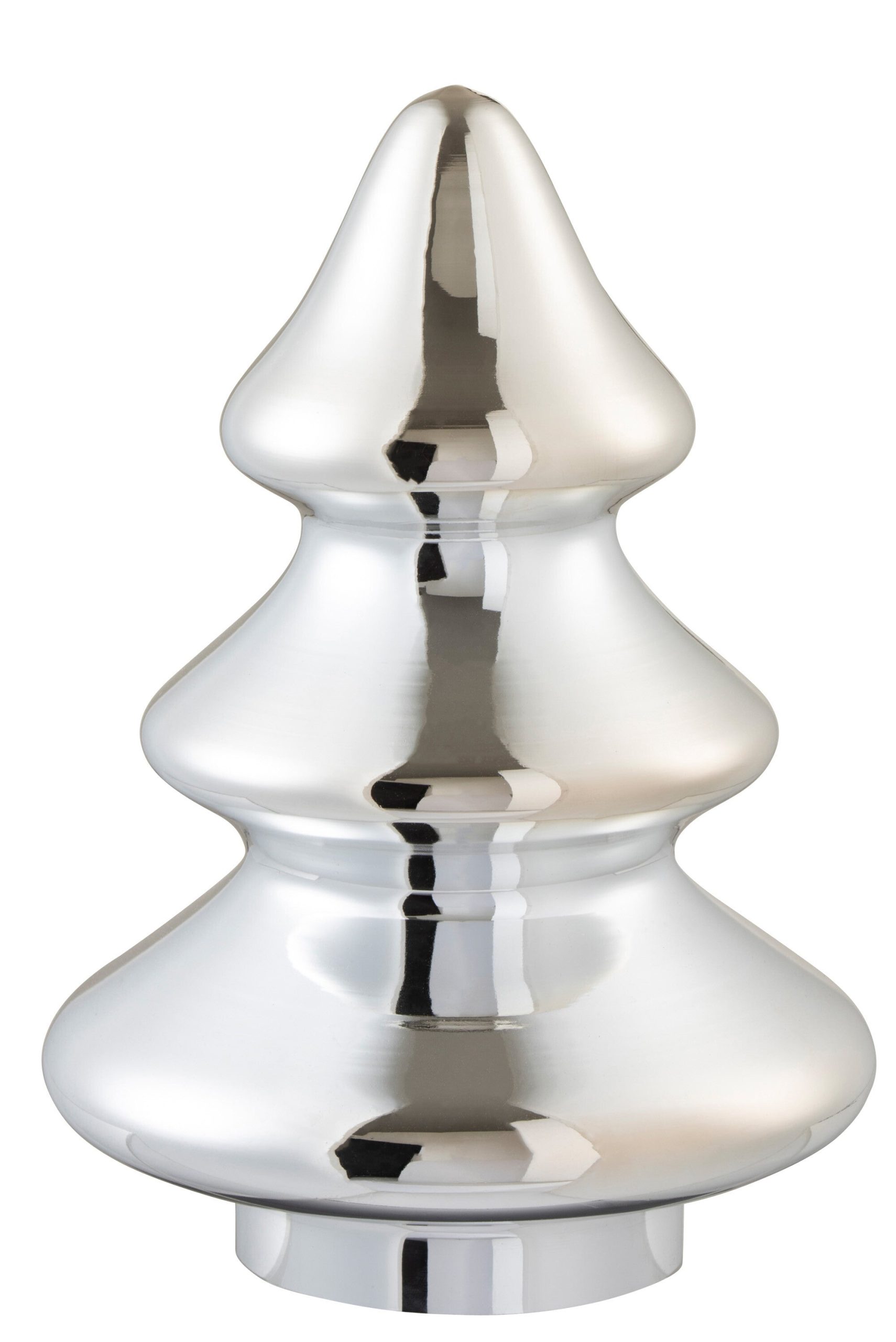 J-Line decoratie Kerstboom - glas - zilver - large