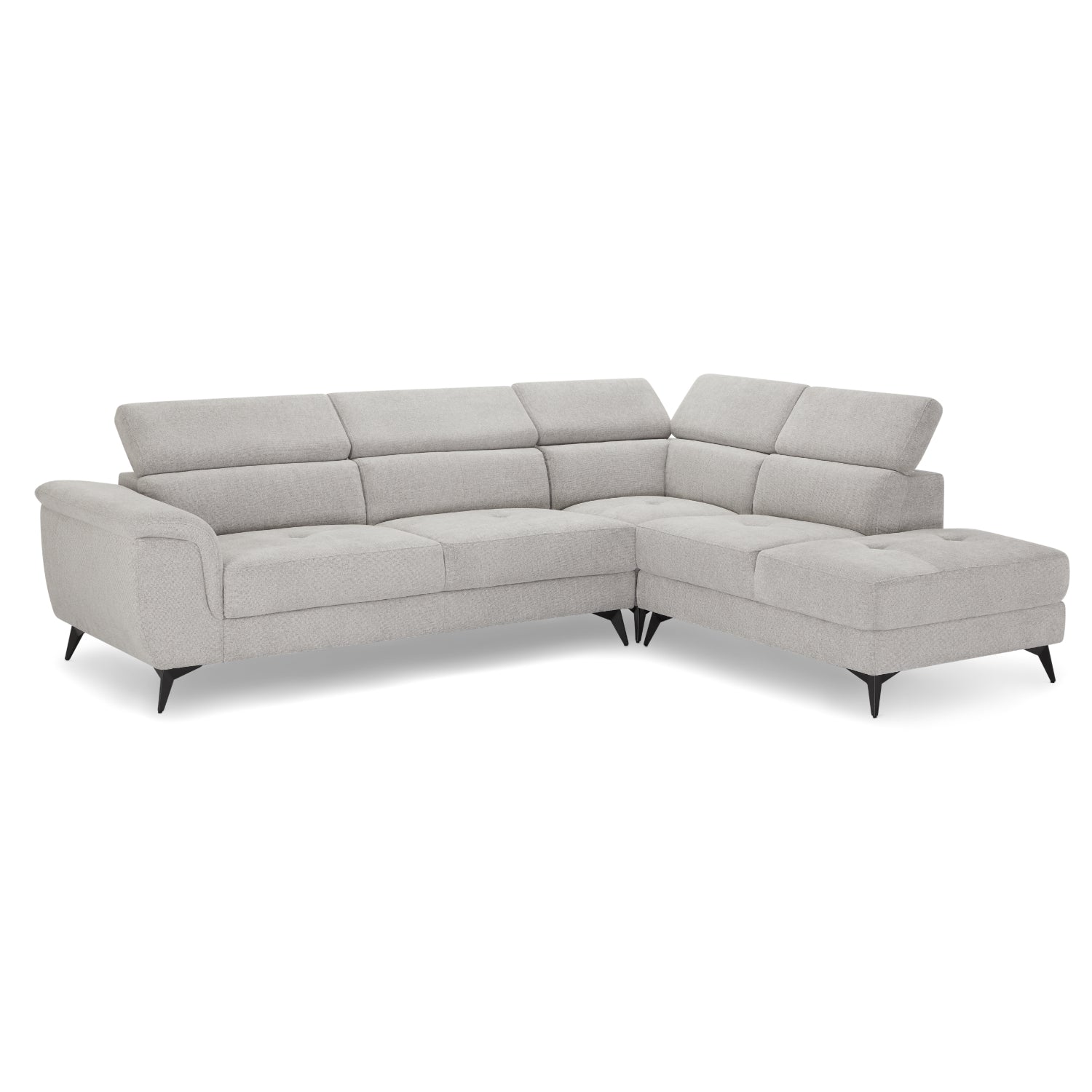 Furnhouse chaise longue bank rechts Betis - Grijs - Stof - 95x290x90