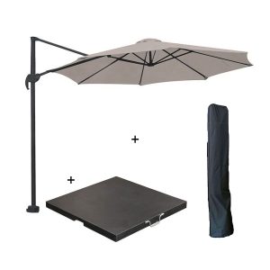 Garden Impressions zweefparasol Hawaii S zand Ø300 cm incl 60 kg voet Garden Impressions zweefparasol Hawaii S zand Ø300 cm incl 60 kg voet