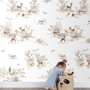 ESTAhome fotobehang hertjes bruin en terracotta – 200 x 279 cm – 15905 ESTAhome fotobehang hertjes bruin en terracotta – 200 x 279 cm – 15905
