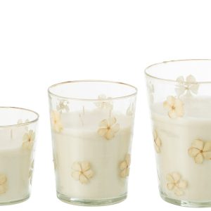 J-Line geurkaars Bloemen – Tender Rose – glas – transparant – large – J-Line geurkaars Bloemen – Tender Rose – glas – transparant – large –