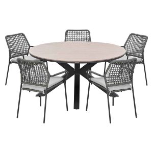Garden Impressions Tuinset Natas grijs 6-delig – Tulli tuintafel Ø148 Garden Impressions Tuinset Natas grijs 6-delig – Tulli tuintafel Ø148