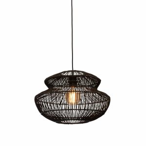 GOOD&MOJO hanglamp Zanzibar – zwart – Ø40cm GOOD&MOJO hanglamp Zanzibar – zwart – Ø40cm