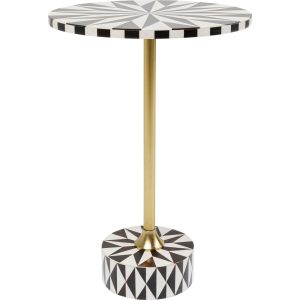 Kare Design Bijzettafel Domero Star Ø40cm bruin en wit