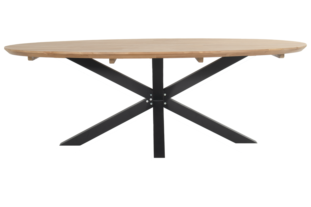 Hartman Tuintafel Stephanie - Naturel/Zwart Hout - 240x140x76cm