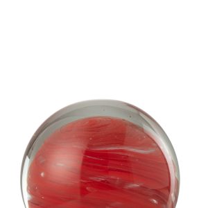 J-Line presse-papier Twister Rond – glas – rood – large J-Line presse-papier Twister Rond – glas – rood – large