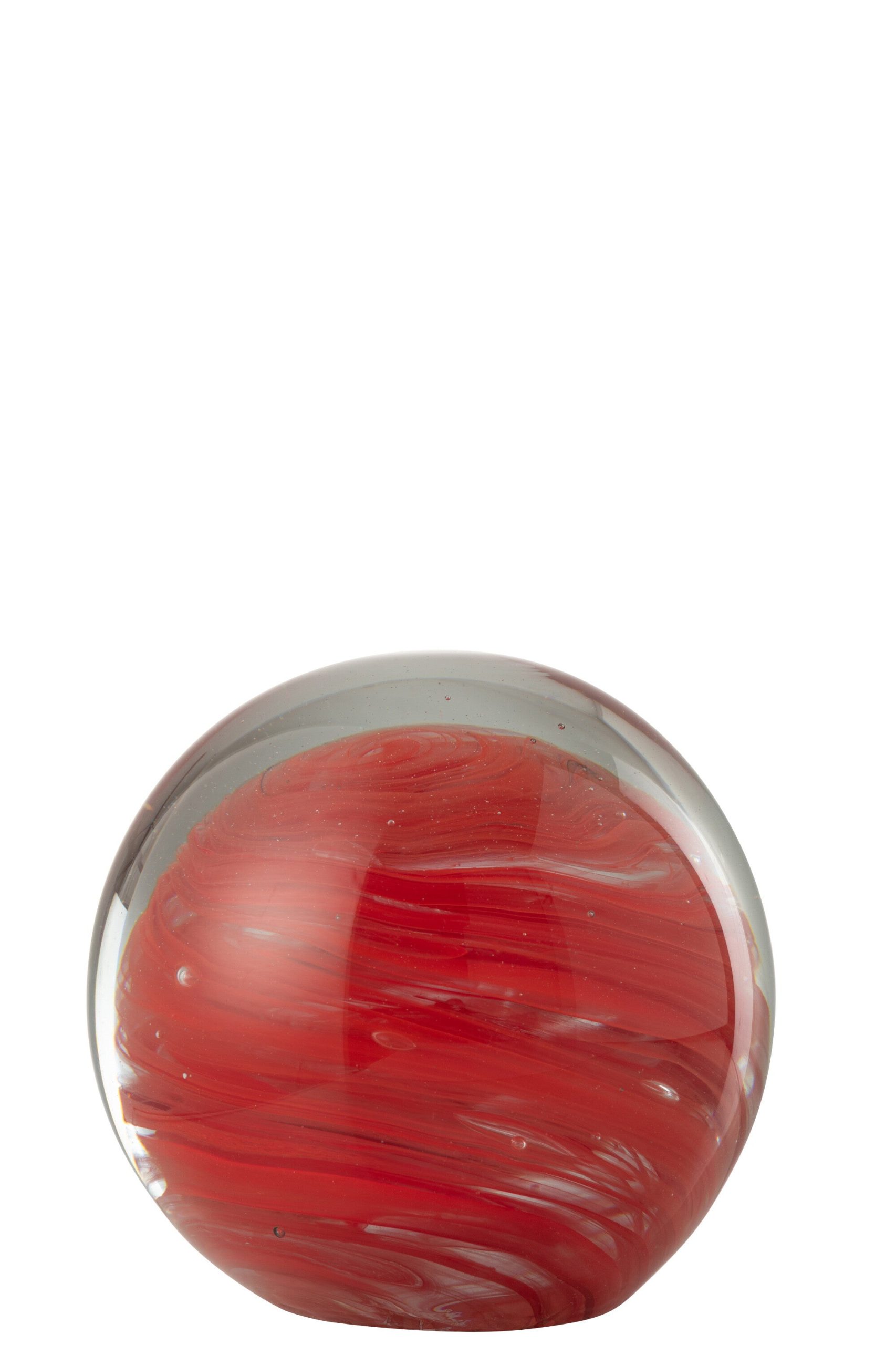 J-Line presse-papier Twister Rond - glas - rood - large