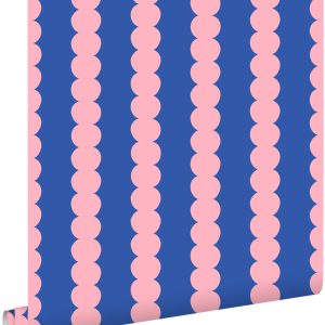 ESTAhome behang grafische print roze en blauw – 50 x 900 cm – 131750 ESTAhome behang grafische print roze en blauw – 50 x 900 cm – 131750