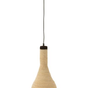 J-Line hanglamp Peer Lijnen – zeegras – naturel/zwart J-Line hanglamp Peer Lijnen – zeegras – naturel/zwart