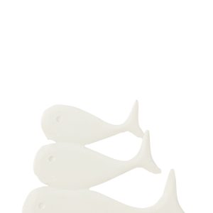 J-Line decoratie Walvis Op Voet – aluminium – wit – large