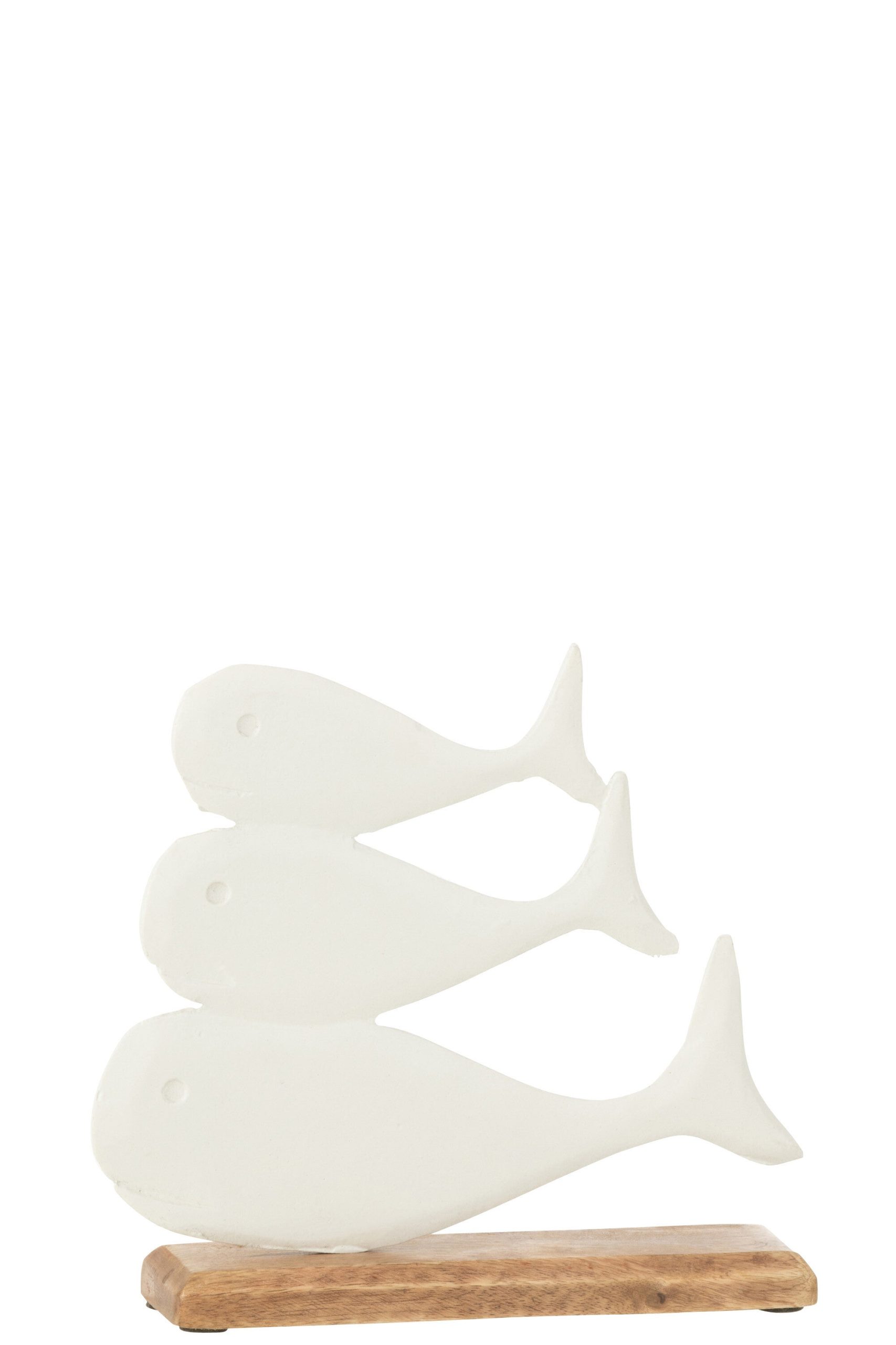 J-Line decoratie Walvis Op Voet - aluminium - wit - large