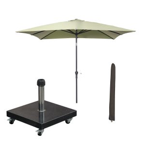 Garden Impressions stokparasol Lotus olijf 250×250 cm met Eureka voet